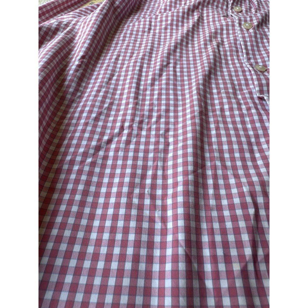 Peter Millar Dress Shirt Mens L Pink Check Button Down Crown Finish Cotton - Picture 9 of 12